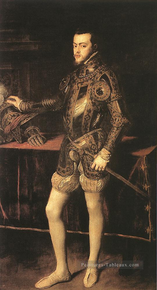 Roi Philippe II Tiziano Titien Peintures à l'huile